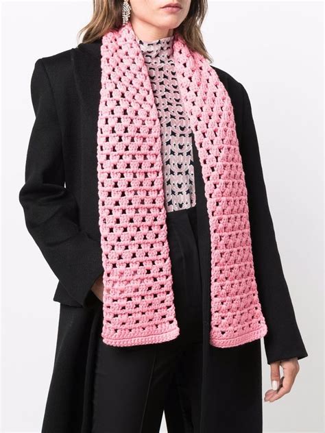 miu miu crochet scarf
